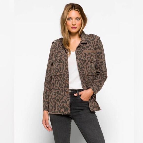 Pistola Jagged Leopard animal print Cargo Utility Jacket - NWT Small - Picture 1 of 6